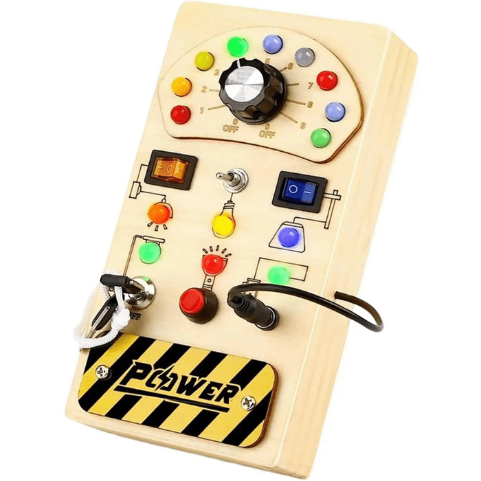 Montessori Light Switch Busy Board – Sensory LED Toy for Toddlers & Kids
