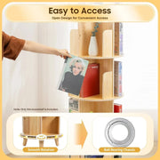 Montessori Bookcase 6 options 360° Rotatable Wood Bookcase - Space-Saving Book Storage Shelf
