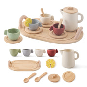 Montessori Tea Party Set - Silicone & Wooden Play Toy