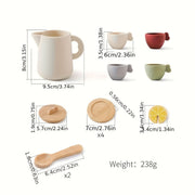 Montessori Tea Party Set - Silicone & Wooden Play Toy