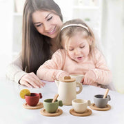 Montessori Tea Party Set - Silicone & Wooden Play Toy