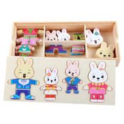 Animal Dress-Up Wooden Puzzle – Early Education Jigsaw Game for Kids
