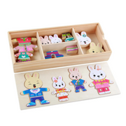 Animal Dress-Up Wooden Puzzle – Early Education Jigsaw Game for Kids
