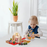 Montessori Wooden Farm Set - Toddler Pretend Play Toy