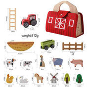 Montessori Wooden Farm Set - Toddler Pretend Play Toy