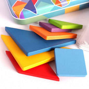 Montessori Wooden Tangram Puzzle - Shape Matching Toy for Toddlers