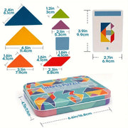 Montessori Wooden Tangram Puzzle - Shape Matching Toy for Toddlers