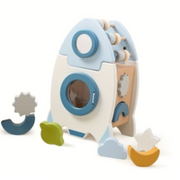 Montessori Wooden Rocket 5-in-1 Montessori Toy Set – Shape Learning & Early Education Gift