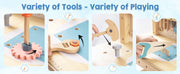 Montessori Kids Tool Bench Set  Large Wooden Work Bench Construction Toys 41 Pieces Kid Toys Tool Set  for Boys Girls Age 3+