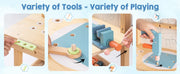 Montessori Kids Tool Bench Set  Large Wooden Work Bench Construction Toys 41 Pieces Kid Toys Tool Set  for Boys Girls Age 3+
