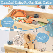 Montessori Kids Tool Bench Set  Large Wooden Work Bench Construction Toys 41 Pieces Kid Toys Tool Set  for Boys Girls Age 3+