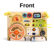 Montessori Wooden Car Dashboard – Toddler Light and Sound Toy