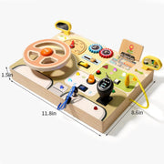 Montessori Wooden Car Dashboard – Toddler Light and Sound Toy