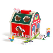 Montessori Matching House – Farm Animal Shape & Color Sorting Blocks Educational Toy