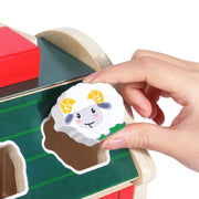 Montessori Matching House – Farm Animal Shape & Color Sorting Blocks Educational Toy