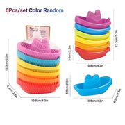 Montessori Colorful Stacking Boat Bath Toys – Floating Water Play Set for Kids