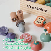 Montessori Magnetic Wooden Kitchen Play Set – Pretend Play Food Toys for Kids
