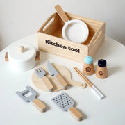 Montessori Magnetic Wooden Kitchen Play Set – Pretend Play Food Toys for Kids