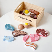 Montessori Magnetic Wooden Kitchen Play Set – Pretend Play Food Toys for Kids