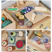 Montessori Magnetic Wooden Kitchen Play Set – Pretend Play Food Toys for Kids