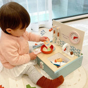 Miniature Wooden Toy Stove & Cookware Set for Kids - Pretend Play & Food Learning