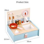 Miniature Wooden Toy Stove & Cookware Set for Kids - Pretend Play & Food Learning