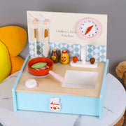 Miniature Wooden Toy Stove & Cookware Set for Kids - Pretend Play & Food Learning