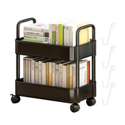 Mobile Bookcase Organizer - 2-Tier Movable Bookshelf Cart with Wheels