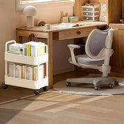 Mobile Bookcase Organizer - 2-Tier Movable Bookshelf Cart with Wheels