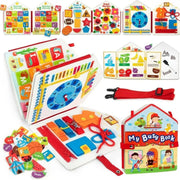 Montessori Busy Book for Toddlers - Sensory Activity Board & Fine Motor Skills Toy