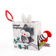 Montessori Infant Baby Cloth Book Black and White Tail Book, Voted Top Sensory Book for Babies