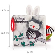 Montessori Infant Baby Cloth Book Black and White Tail Book, Voted Top Sensory Book for Babies