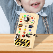 Montessori Light Switch Busy Board – Sensory LED Toy for Toddlers & Kids