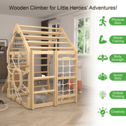 Montessori Pikler Triangle Set – Toddler Indoor Jungle Gym & Climbing Playhouse