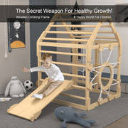 Montessori Pikler Triangle Set – Toddler Indoor Jungle Gym & Climbing Playhouse