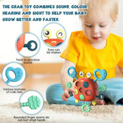 Montessori Sensory Crab Toy – Educational Pull String & Fine Motor Skills Toy for Babies