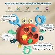 Montessori Sensory Crab Toy – Educational Pull String & Fine Motor Skills Toy for Babies