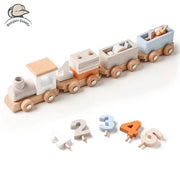 Montessori Toys Baby Educational Train Set with Numbers Stacking Shapes Modern Living Design