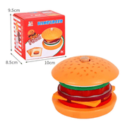Montessori Wooden Burger Stacking Toy for Toddlers - Fine Motor & Educational Kitchen Play