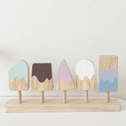 Montessori Wooden Ice Cream Playset – Pretend Food Toy for Toddlers’ Kitchen Fun