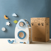 Montessori Wooden Rocket 5-in-1 Montessori Toy Set – Shape Learning & Early Education Gift