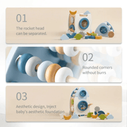 Montessori Wooden Rocket 5-in-1 Montessori Toy Set – Shape Learning & Early Education Gift