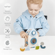 Montessori Wooden Rocket 5-in-1 Montessori Toy Set – Shape Learning & Early Education Gift