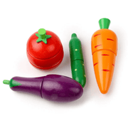 Wooden Montessori Kitchen Playset – Cutting Fruit & Veg Educational Toy for Kids
